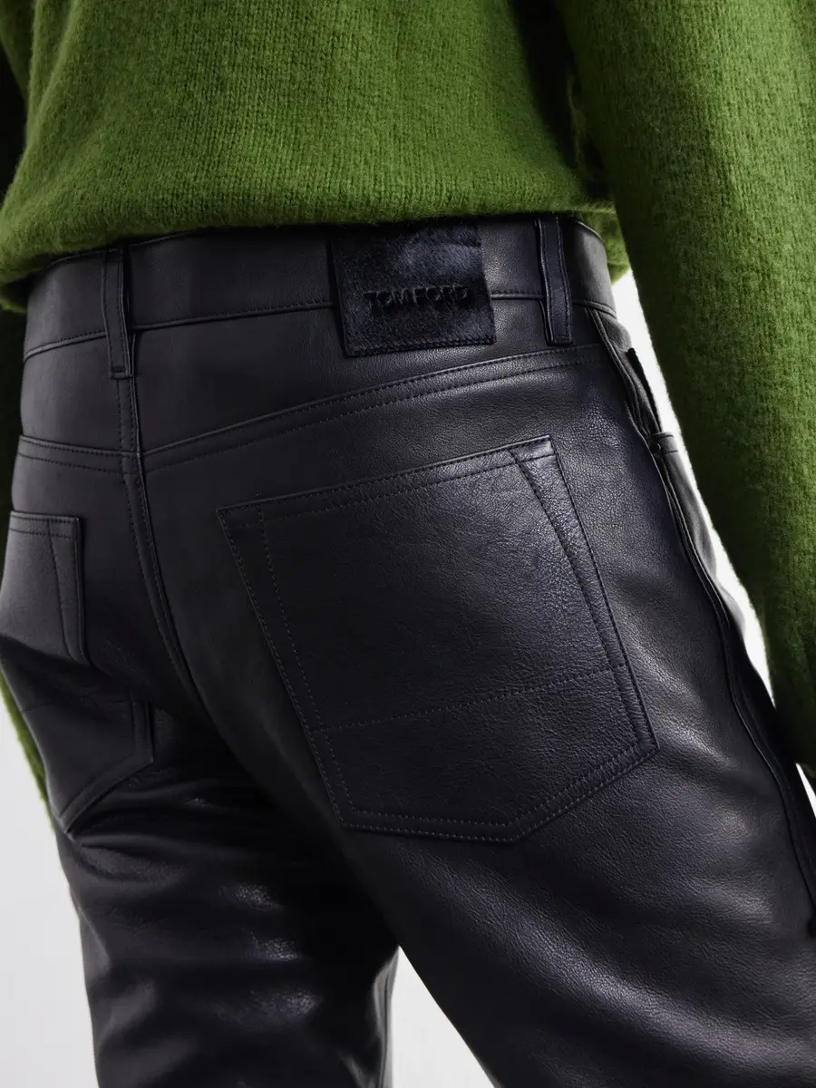 Tom Ford Slim-Fit Leather Trousers - Men | Thumbnail 5