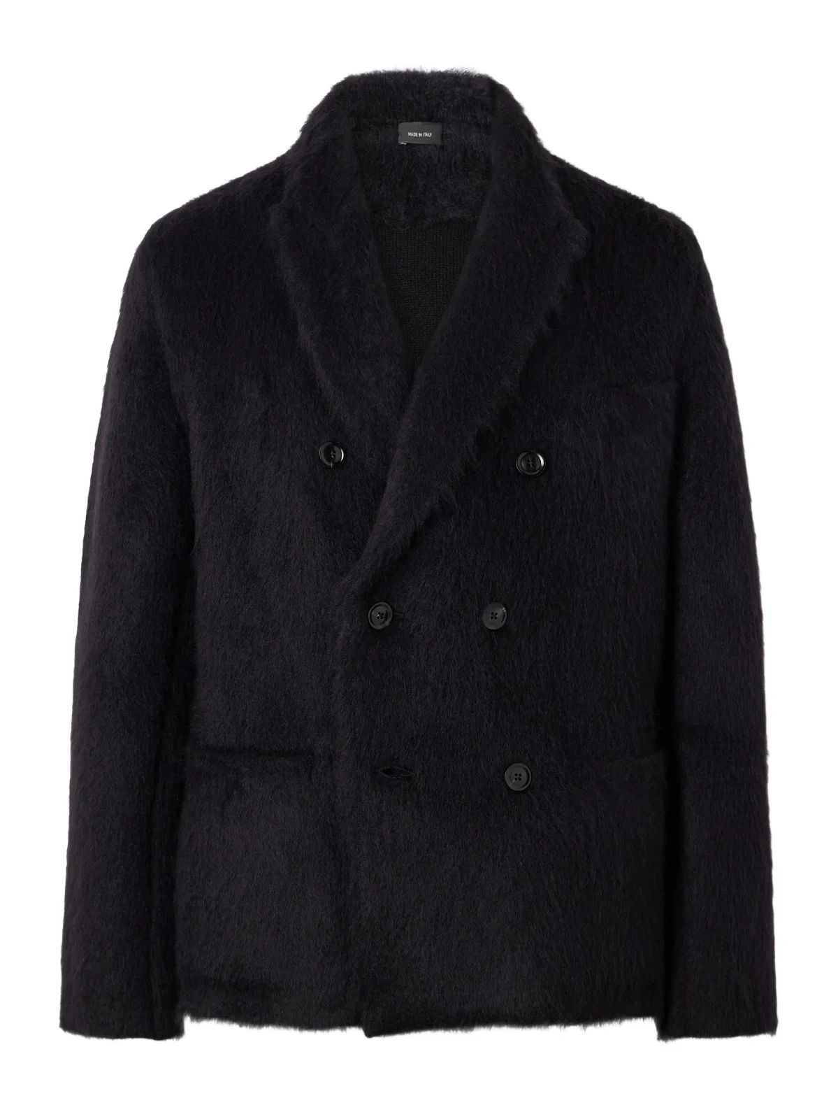 Tom Ford Double-Breasted Brushed Cashmere, Mohair and Silk-Blend Knitted Blazer - Men