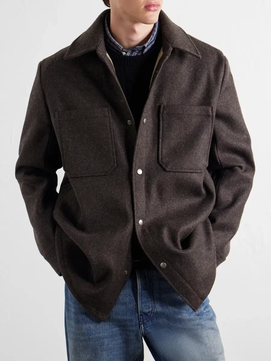 A.P.C. Marcel Wool-Blend Felt Overshirt - Men | Thumbnail 3 A.P.C. Marcel Wool-Blend Felt Overshirt - Men | Thumbnail 3