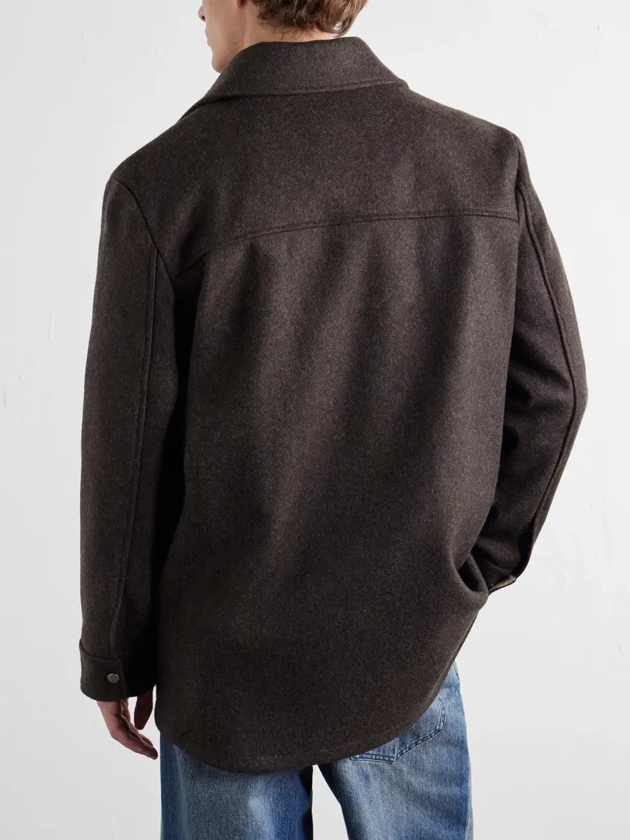 A.P.C. Marcel Wool-Blend Felt Overshirt - Men | Thumbnail 4 A.P.C. Marcel Wool-Blend Felt Overshirt - Men | Thumbnail 4