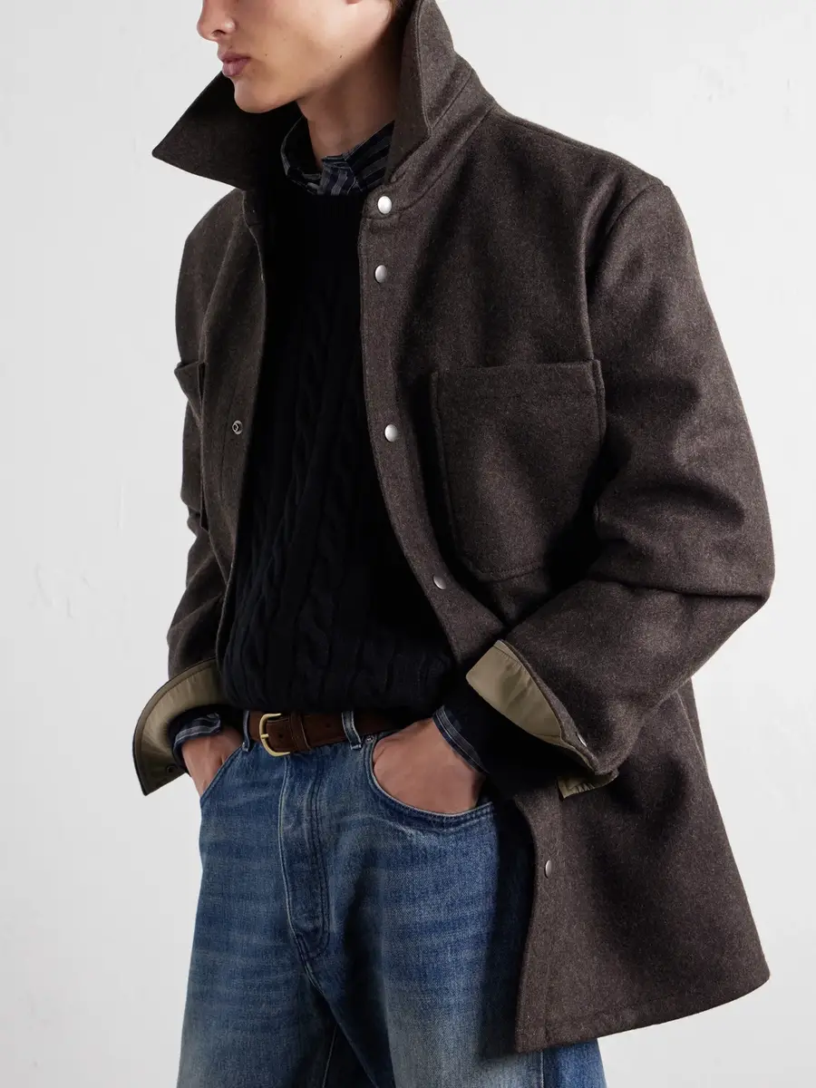 A.P.C. Marcel Wool-Blend Felt Overshirt - Men | Thumbnail 5 A.P.C. Marcel Wool-Blend Felt Overshirt - Men | Thumbnail 5