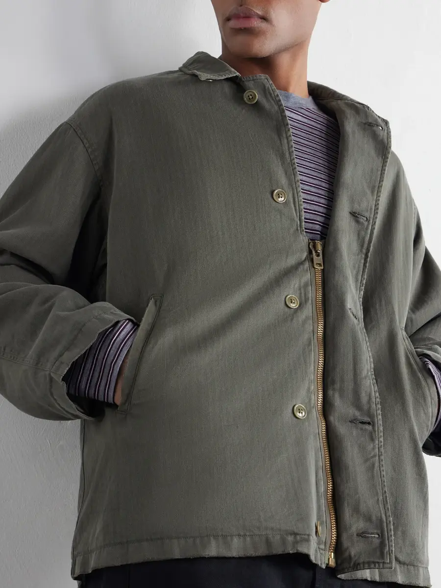 A.PRESSE US Navy N-4 Deck Cotton-Herringbone Jacket - Men | Thumbnail 5