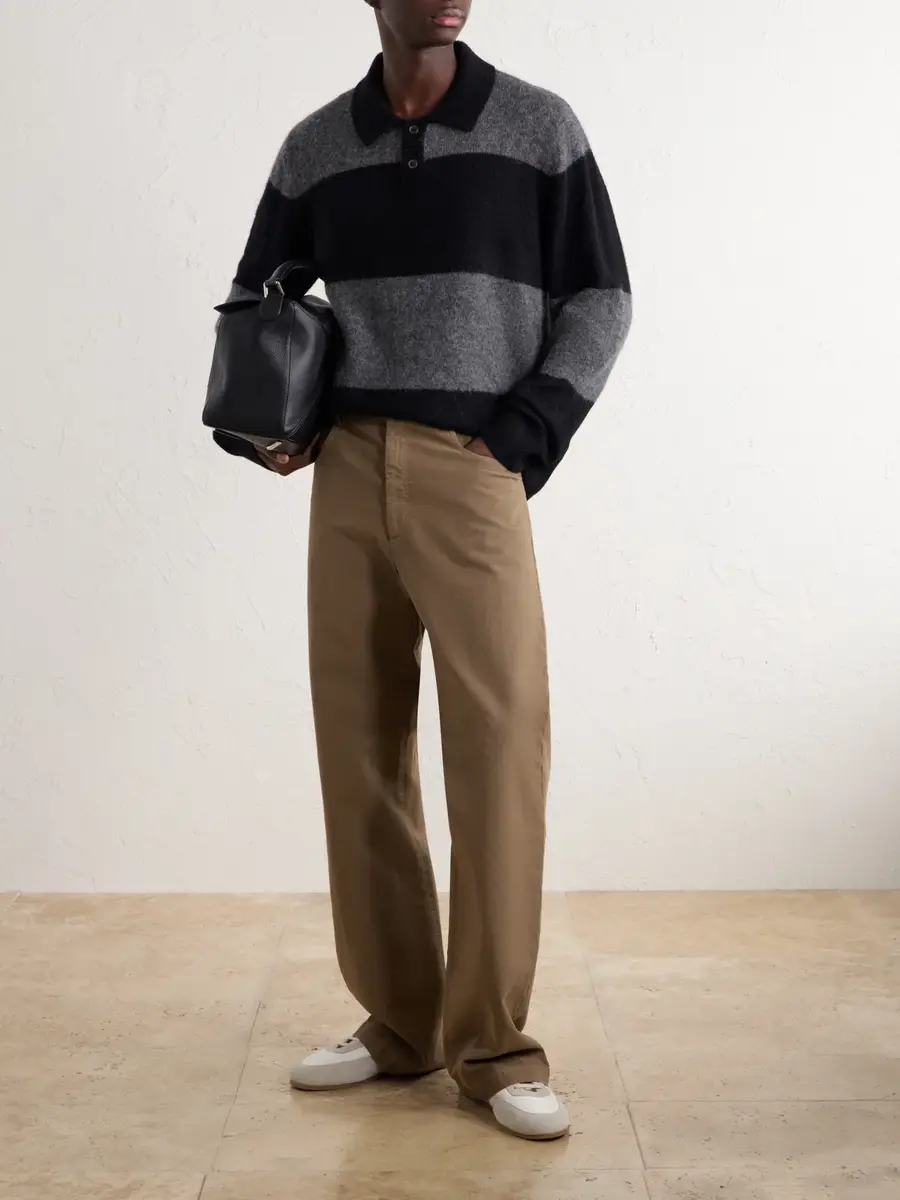Corridor Striped Brushed Alpaca-Blend Polo Sweater - Men | Thumbnail 2