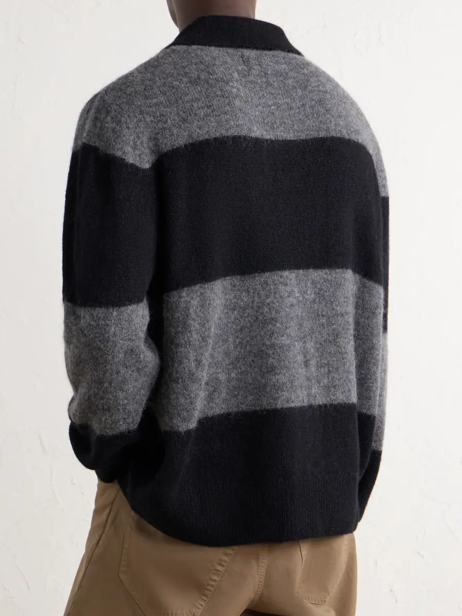 Corridor Striped Brushed Alpaca-Blend Polo Sweater - Men | Thumbnail 4