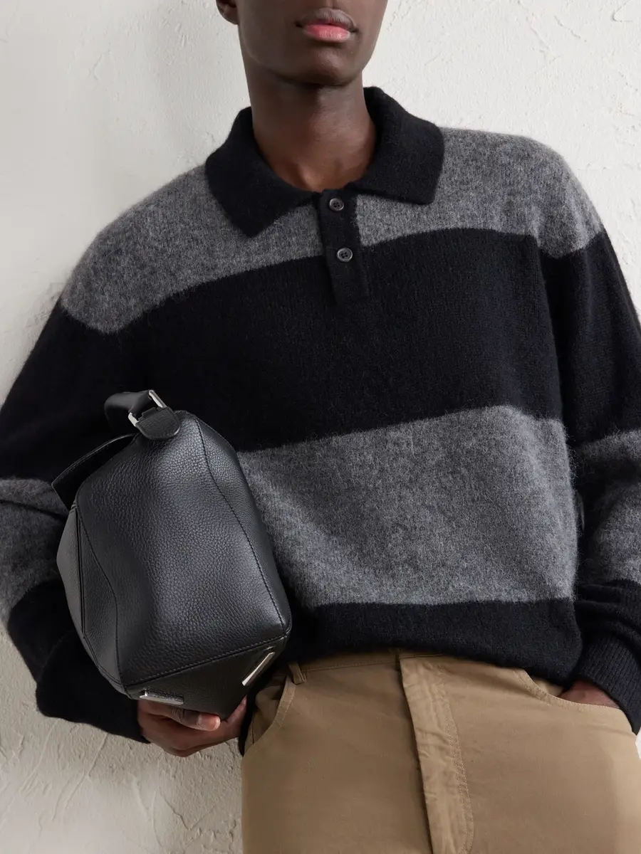 Corridor Striped Brushed Alpaca-Blend Polo Sweater - Men | Thumbnail 5