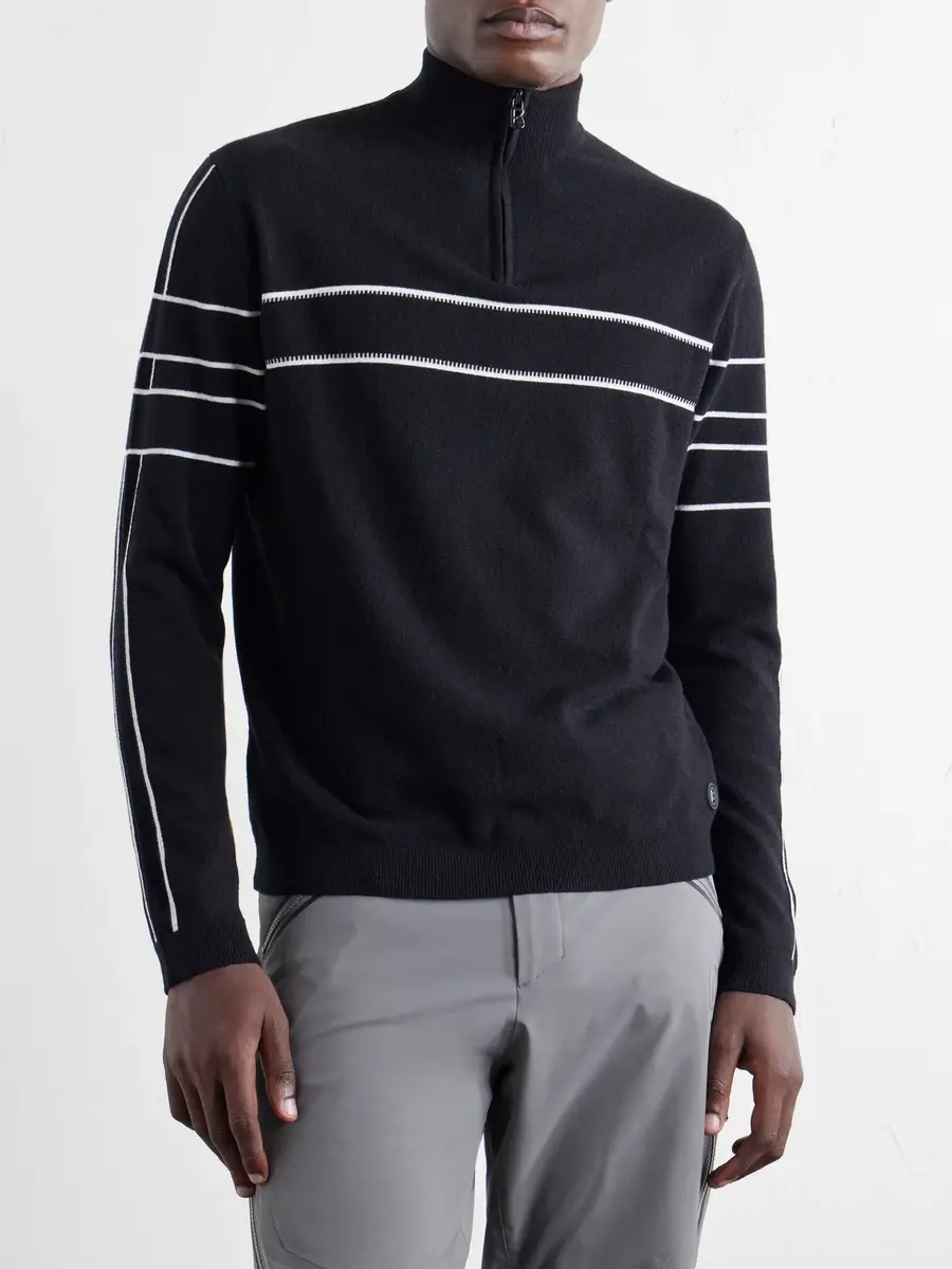 Bogner Kuno Striped Jacquard-Knit Wool Half-Zip Ski Midlayer - Men | Thumbnail 3