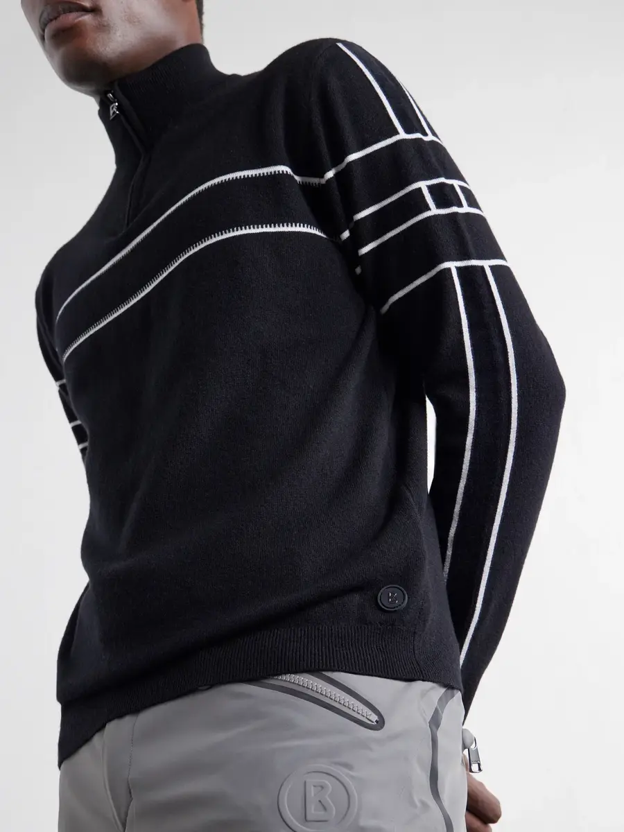 Bogner Kuno Striped Jacquard-Knit Wool Half-Zip Ski Midlayer - Men | Thumbnail 5