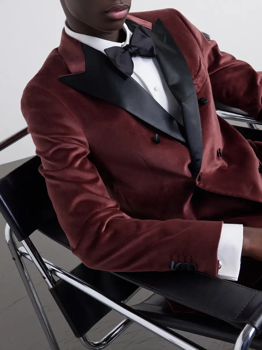 Boglioli Double-Breasted Satin-Trimmed Stretch Cotton-Velvet Tuxedo Jacket - Men | Thumbnail 5 Boglioli Double-Breasted Satin-Trimmed Stretch Cotton-Velvet Tuxedo Jacket - Men | Thumbnail 5