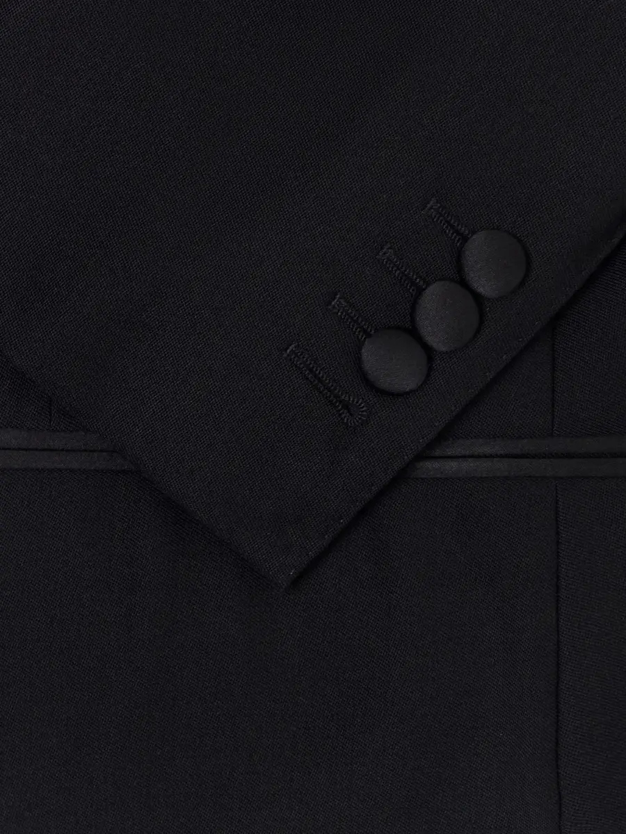 Thom Sweeney Double-Breasted Satin-Trimmed Wool-Fresco Suit Jacket - Men | Thumbnail 6