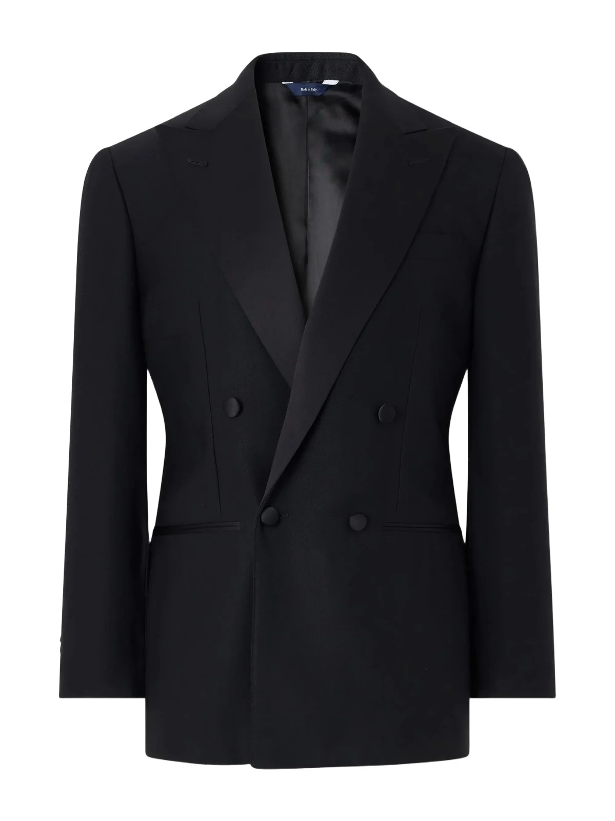 Thom Sweeney Double-Breasted Satin-Trimmed Wool-Fresco Suit Jacket - Men