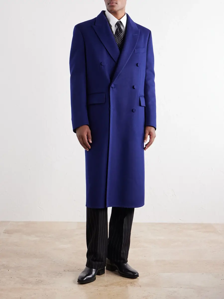 Tom Ford Double-Breasted Brushed Wool and Cashmere-Blend Felt Coat - Men | Thumbnail 3 Tom Ford Double-Breasted Brushed Wool and Cashmere-Blend Felt Coat - Men | Thumbnail 3
