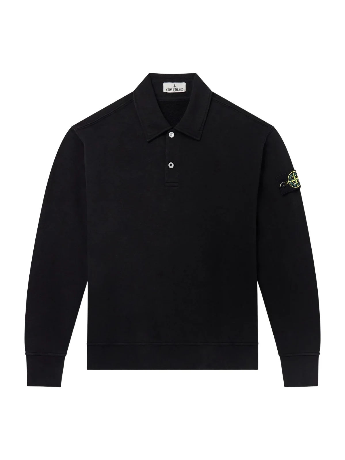 Stone Island Garment-Dyed Tubular Cotton-Fleece Polo Sweater - Men
