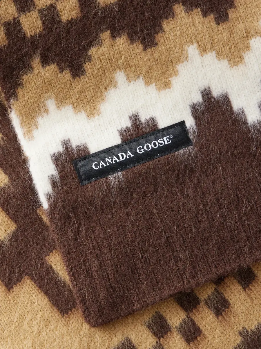 Canada Goose Logo-Appliquéd Fair Isle Jacquard-Knit Wool and Alpaca-Blend Scarf - Men | Thumbnail 4