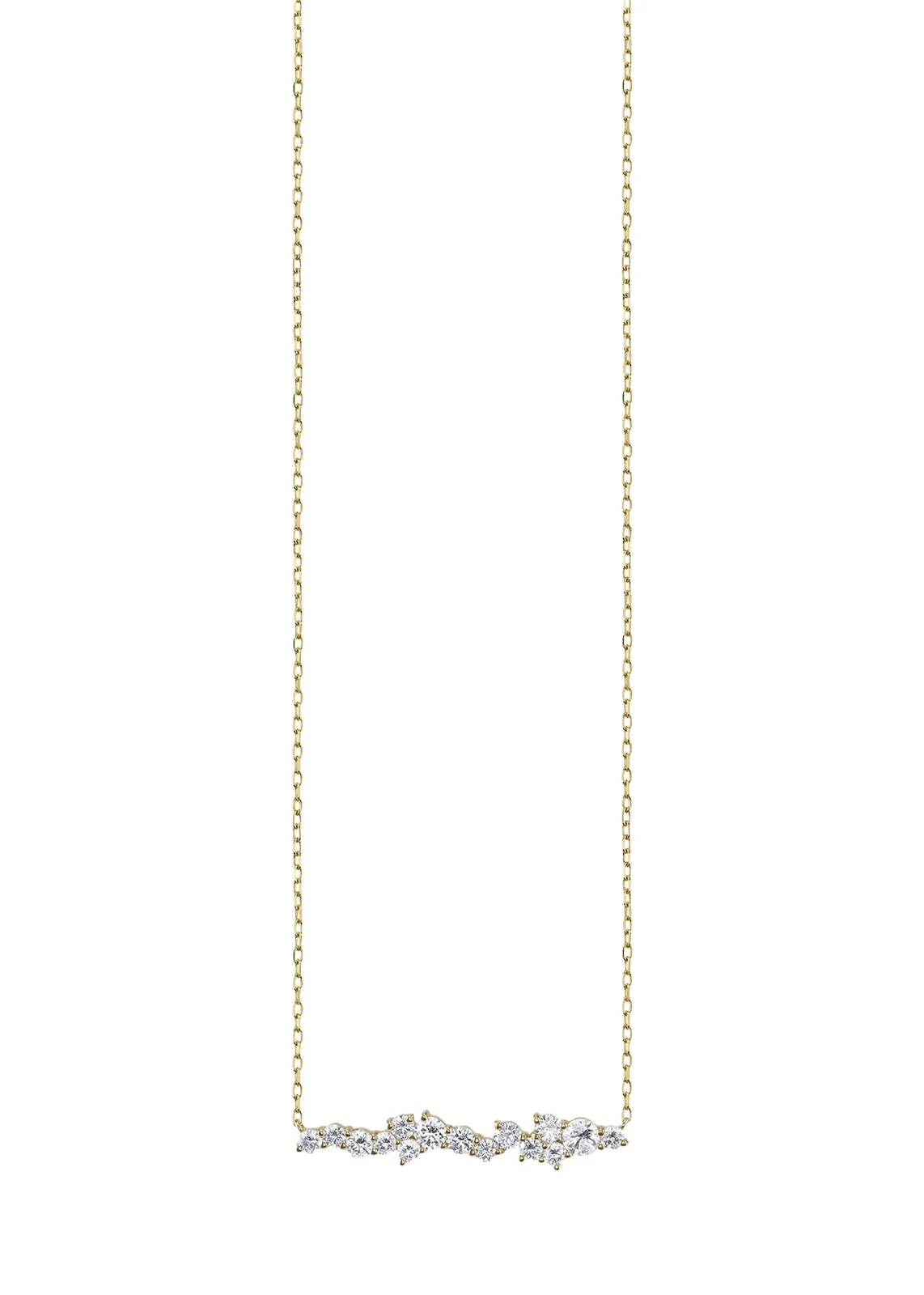 Sydney Evan 14K Yellow Gold Diamond Cocktail Short Bar Necklace