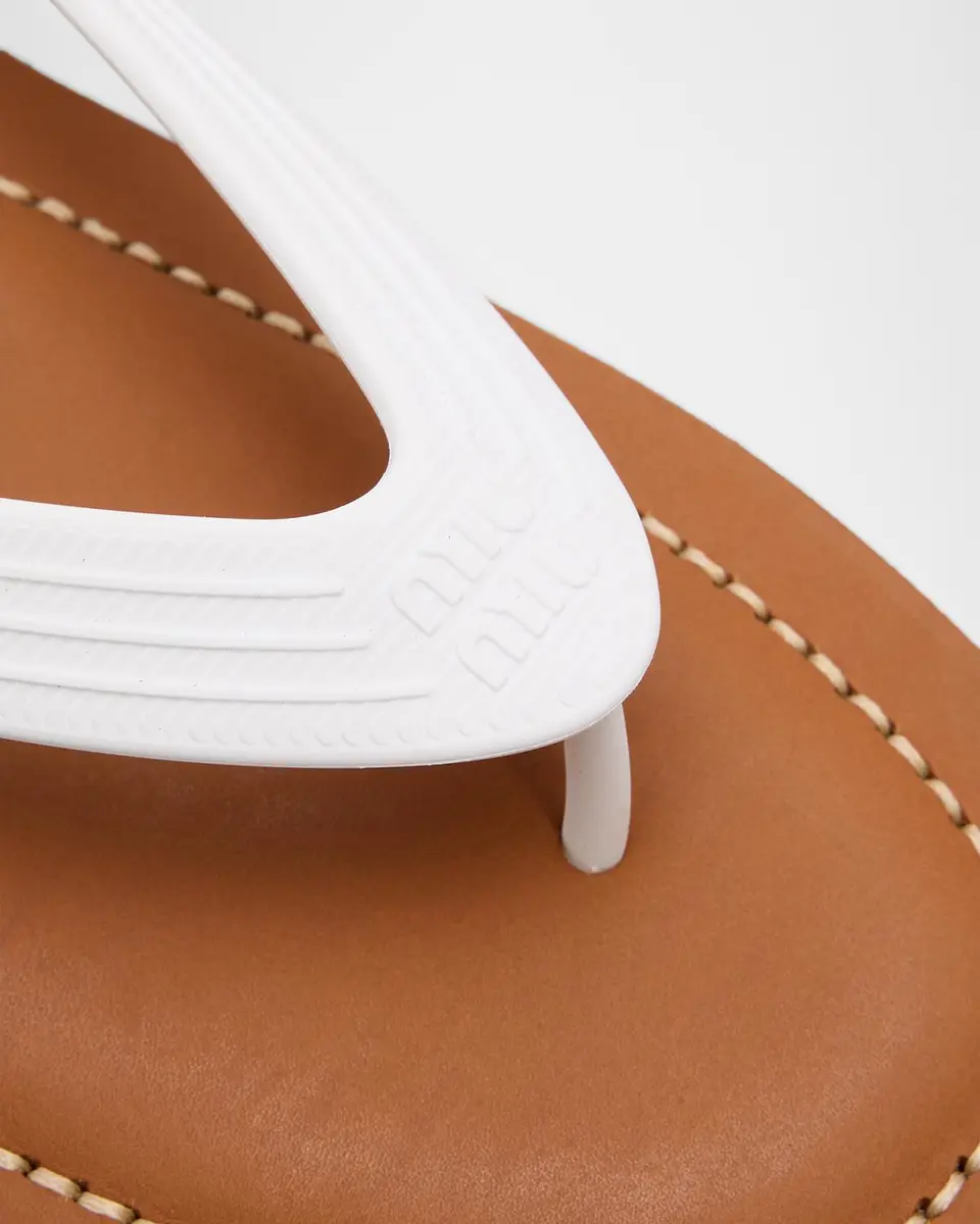 Miu Miu Logo Flat Thong Sandals | Thumbnail 5 Miu Miu Logo Flat Thong Sandals | Thumbnail 5