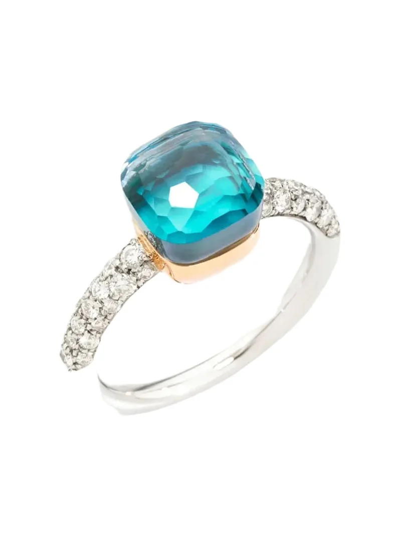 Nudo 18K Two-Tone Gold & Sky Blue Topaz Doublet & Diamond Petite Ring Nudo 18K Two-Tone Gold & Sky Blue Topaz Doublet & Diamond Petite Ring