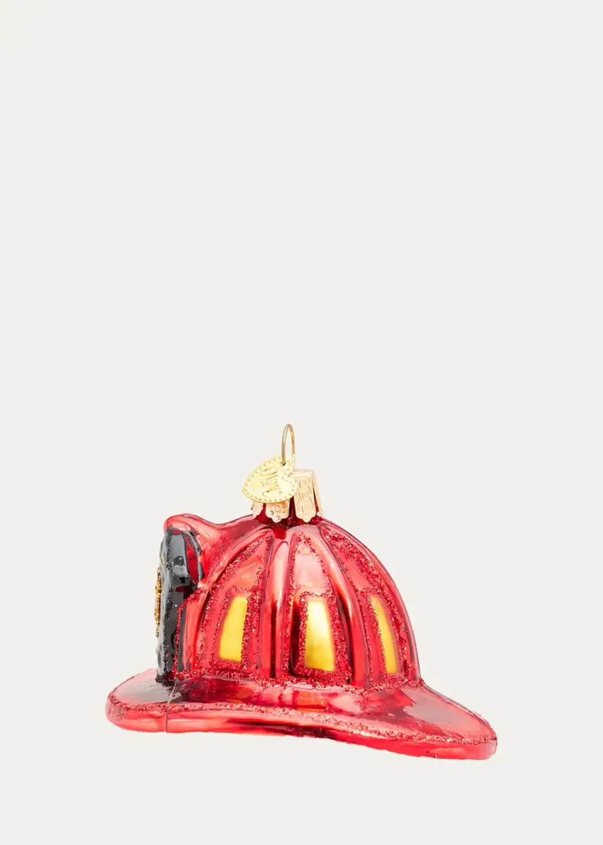 Old World Christmas Fireman's Helmet Glass Ornament | Thumbnail 2 Old World Christmas Fireman's Helmet Glass Ornament | Thumbnail 2