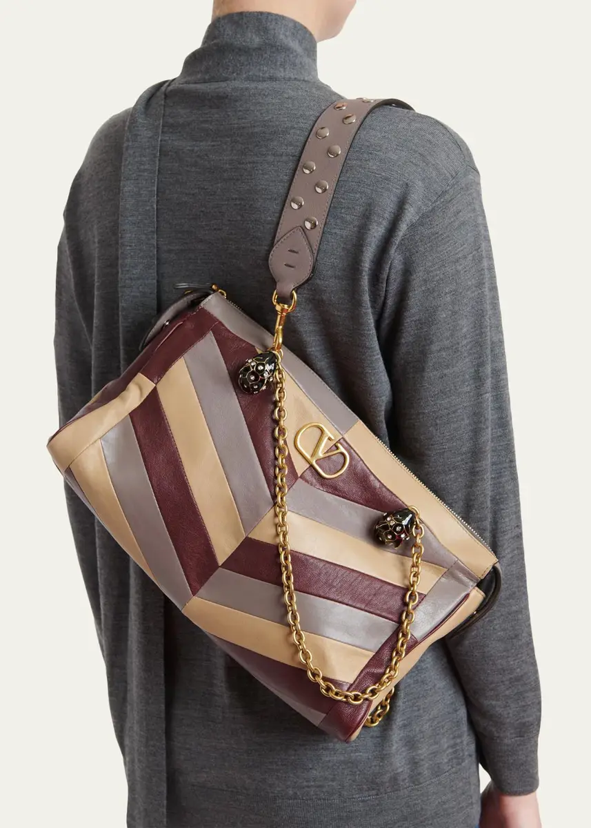 Valentino Garavani Panthea Medium Chevron Leather Shoulder Bag | Thumbnail 2