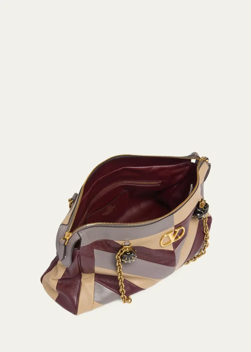 Valentino Garavani Panthea Medium Chevron Leather Shoulder Bag | Thumbnail 4