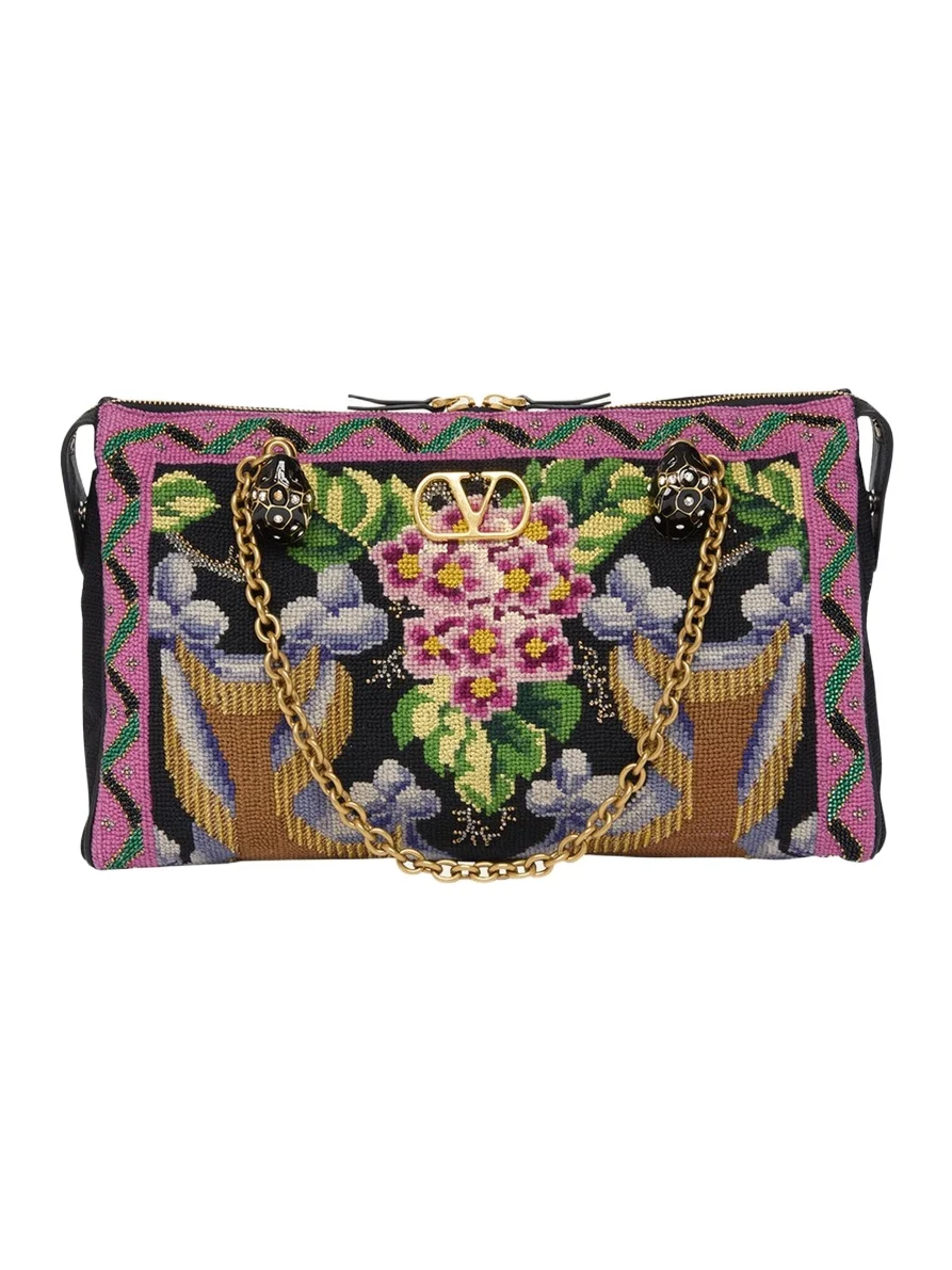 Panthea Medium Floral Embroidered Shoulder Bag