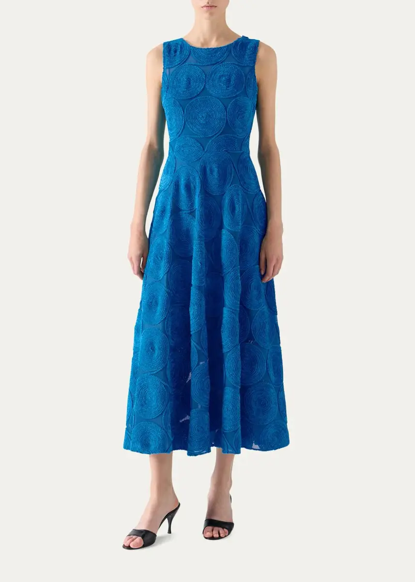 Akris punto Chenille Dot Embroidered Sleeveless Midi Dress | Thumbnail 2 Akris punto Chenille Dot Embroidered Sleeveless Midi Dress | Thumbnail 2