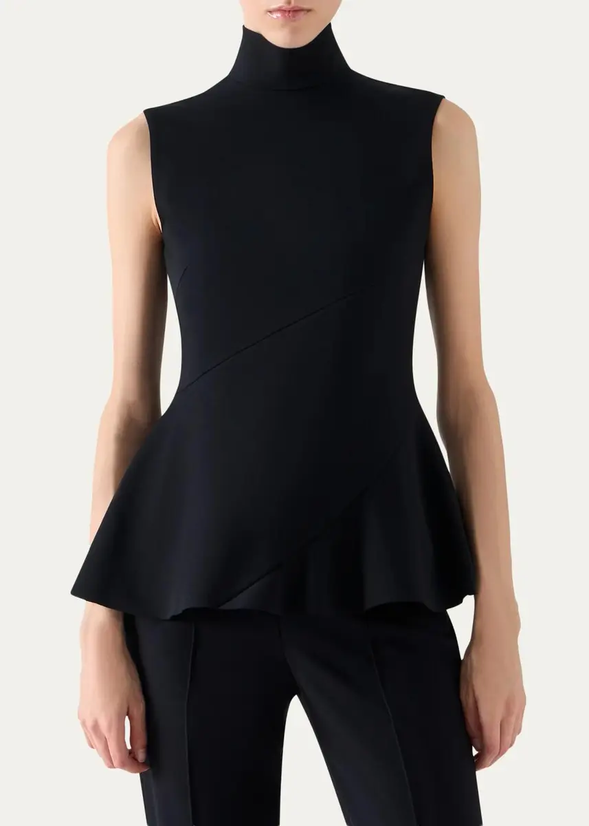 Akris punto Mock Turtleneck Peplum Top | Thumbnail 4