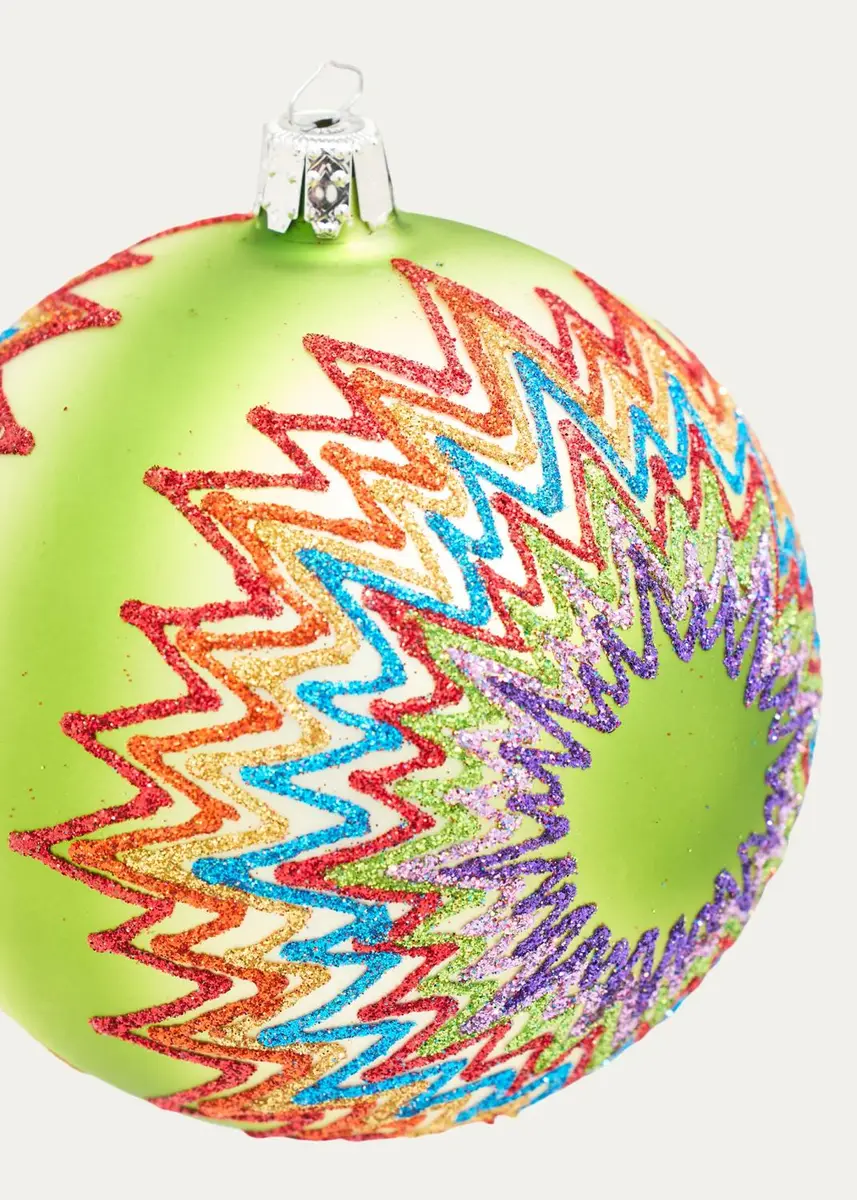 Bergdorf Goodman Zigzag Glass Ornament | Thumbnail 2 Bergdorf Goodman Zigzag Glass Ornament | Thumbnail 2