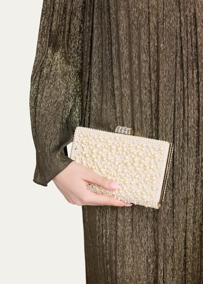 Valentino Garavani Pearly Crystal-Embellished Clutch Bag | Thumbnail 2
