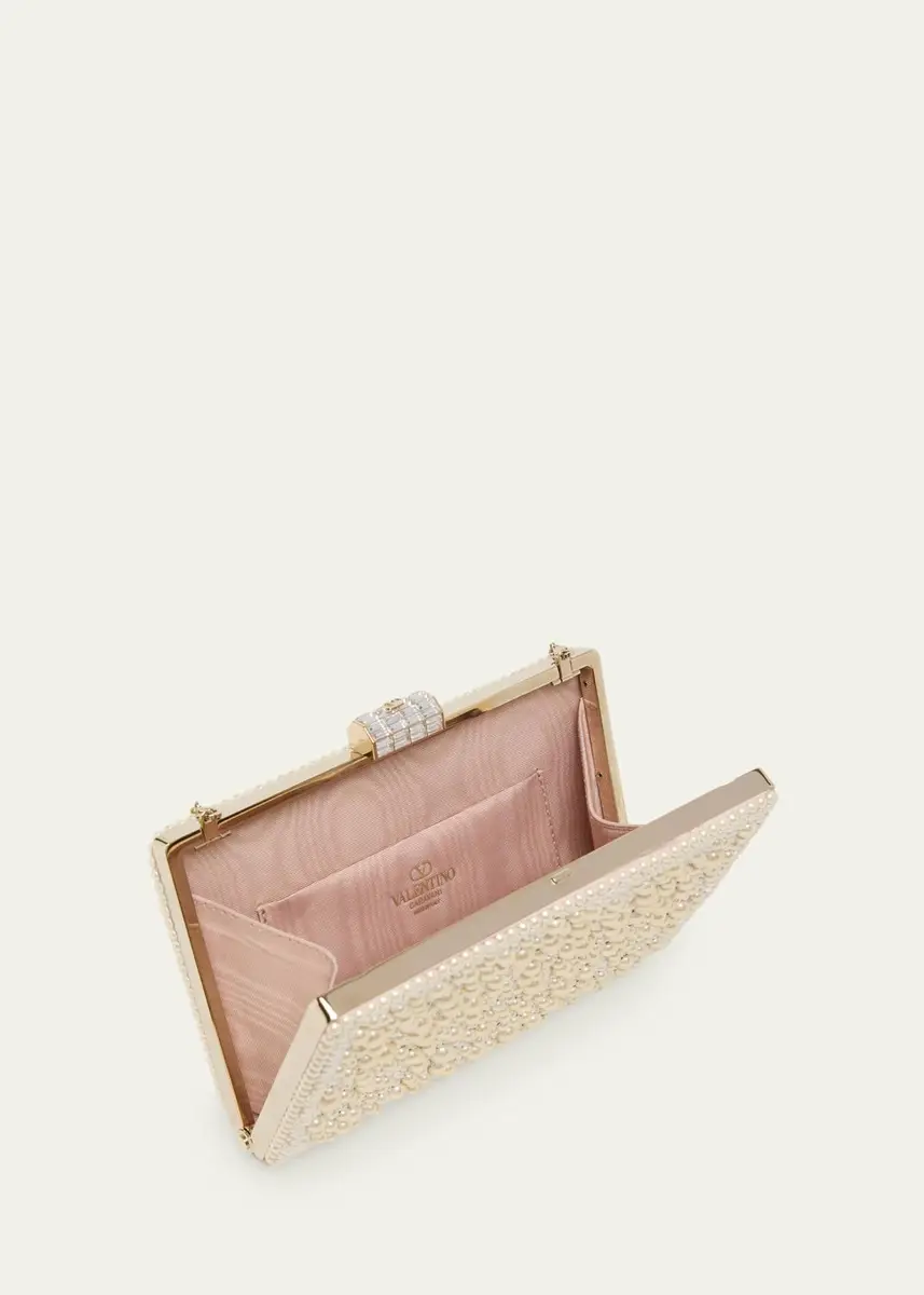Valentino Garavani Pearly Crystal-Embellished Clutch Bag | Thumbnail 4