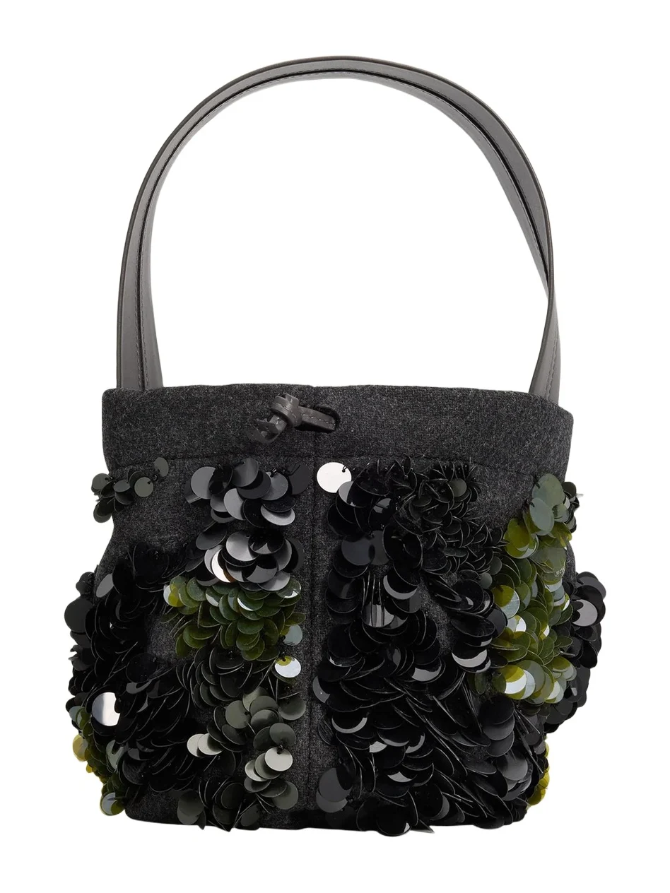 Plan C Sequin Double-Faced Wool Bucket Bag
