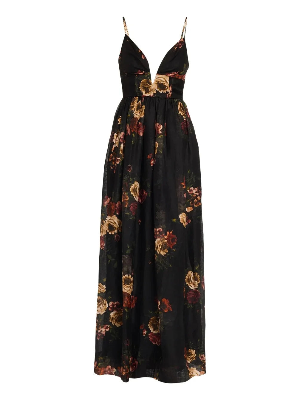 Pero Floral Silk-Linen Gown Pero Floral Silk-Linen Gown