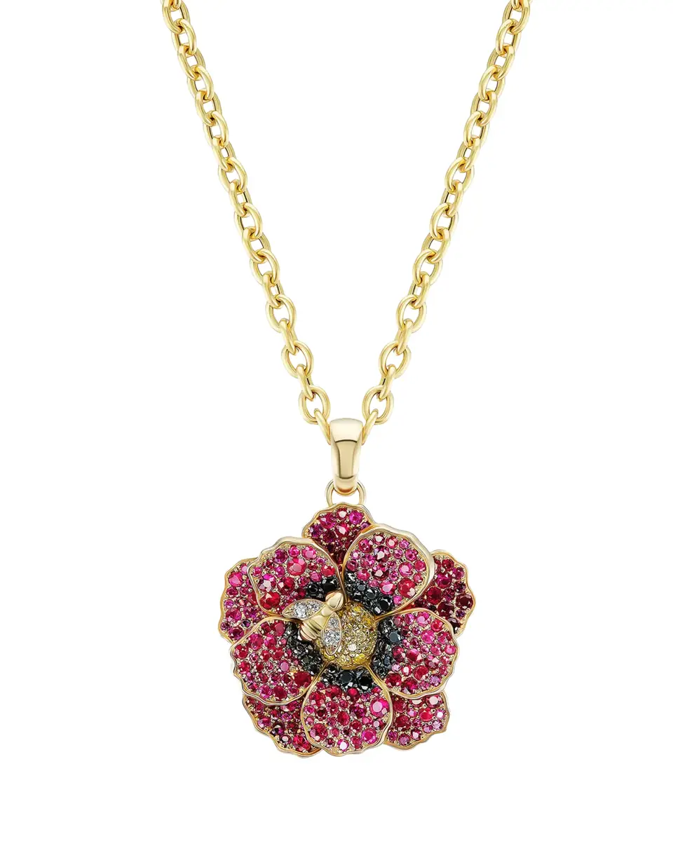 GRACE WINFREY 18K Poppy Flower Pendant Necklace | Thumbnail 2 GRACE WINFREY 18K Poppy Flower Pendant Necklace | Thumbnail 2