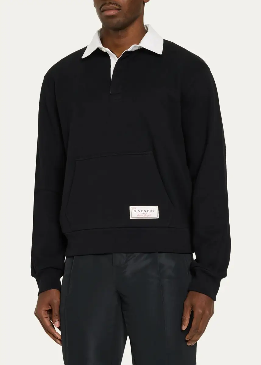Givenchy Men's Coutoure Seam Polo Sweatshirt | Thumbnail 4