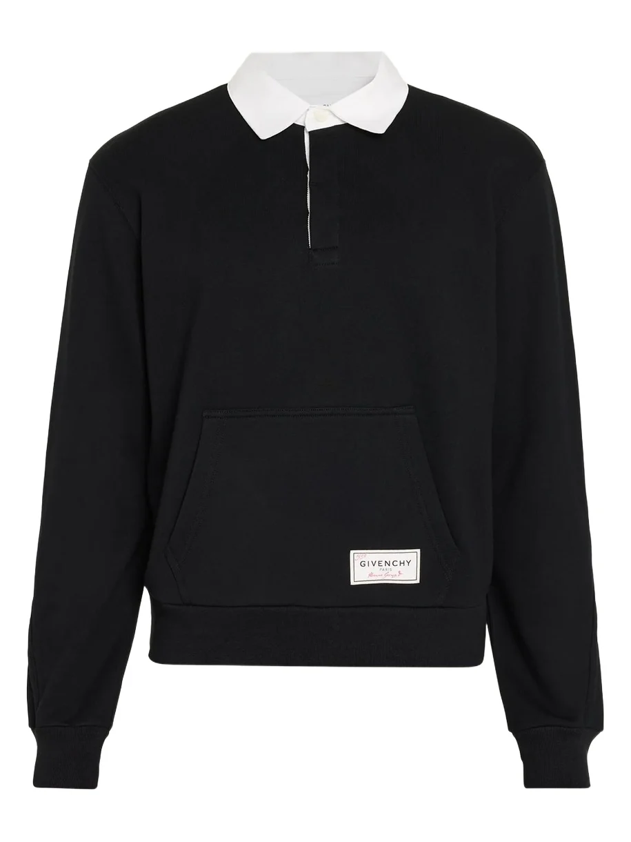 Givenchy Men's Coutoure Seam Polo Sweatshirt