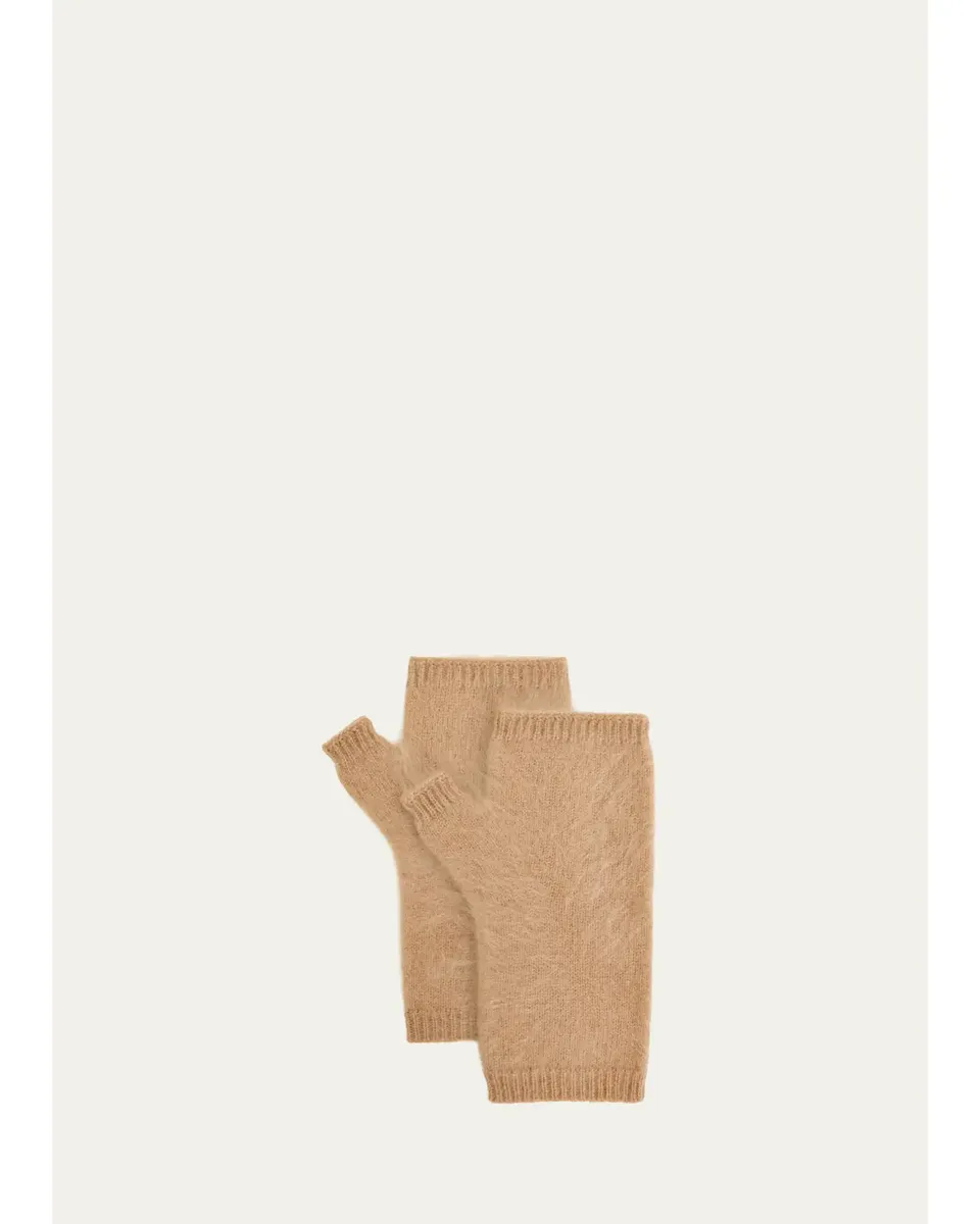 Fleurette Brushed Cashmere Fingerless Gloves | Thumbnail 2 Fleurette Brushed Cashmere Fingerless Gloves | Thumbnail 2