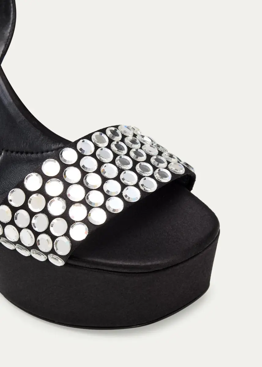 Prada 115mm Crystal Satin Platform Sandals | Thumbnail 5 Prada 115mm Crystal Satin Platform Sandals | Thumbnail 5