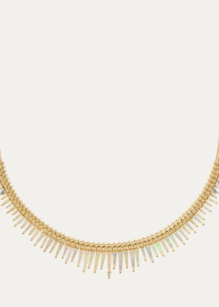 NAK ARMSTRONG Serrated 18K Yellow Gold & 0.88 TCW Diamond Fringed Necklace | Thumbnail 3