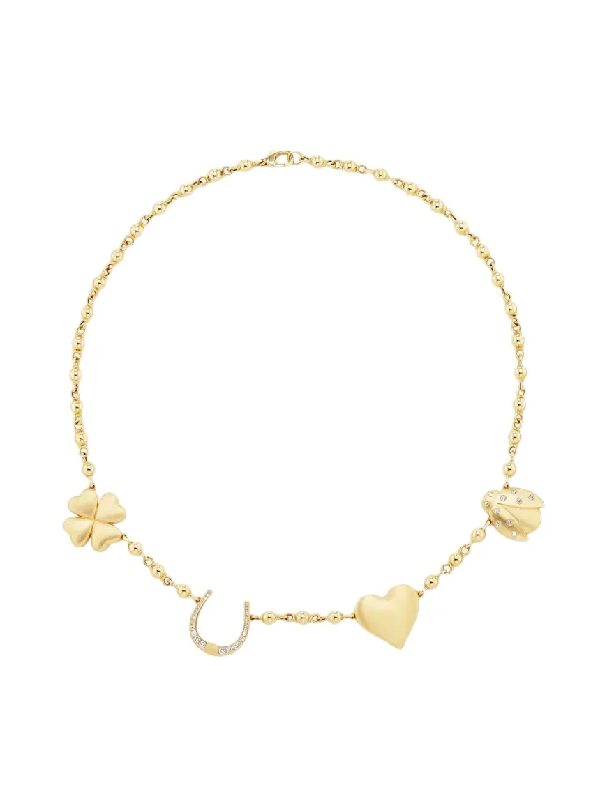 GRACE WINFREY 18K Lucky Charms on Fortuna Chain Necklace