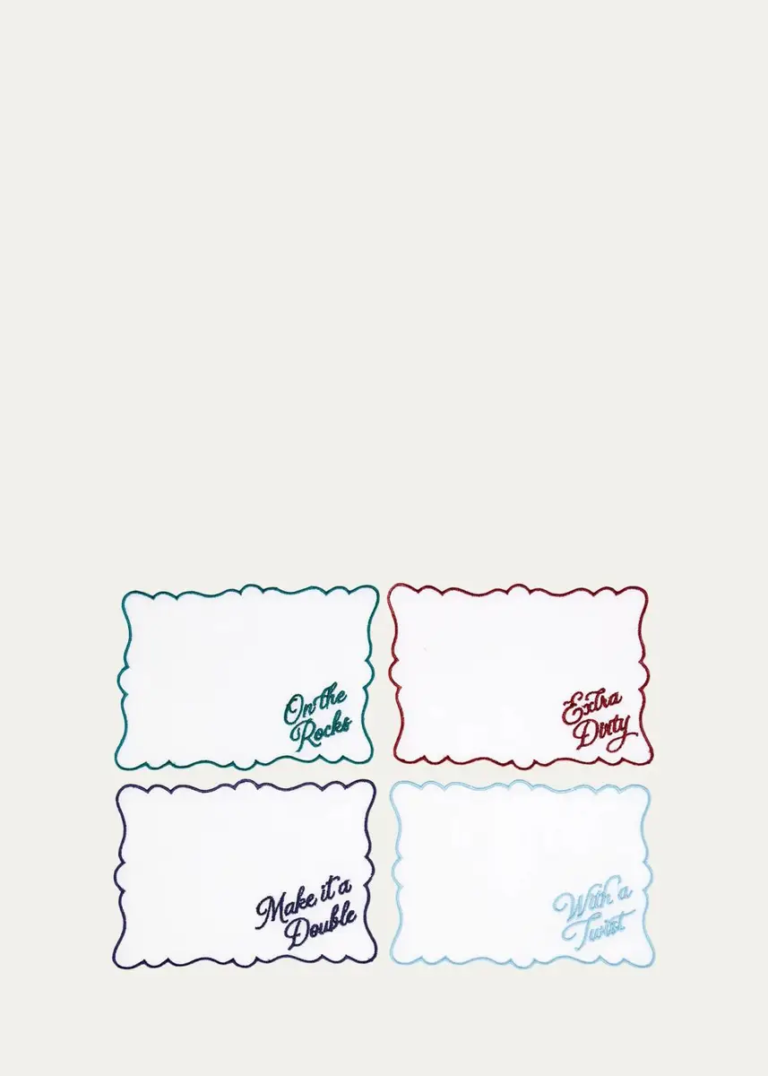 Dear Annabelle Top Shelf Cocktail 4-Piece Embroidered Napkin Set | Thumbnail 3 Dear Annabelle Top Shelf Cocktail 4-Piece Embroidered Napkin Set | Thumbnail 3
