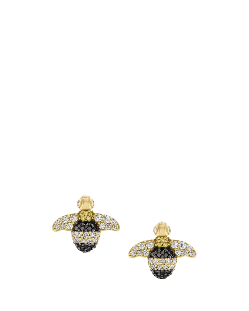 GRACE WINFREY 18K Multi-Diamond Pave Bee Stud Earrings | Thumbnail 2
