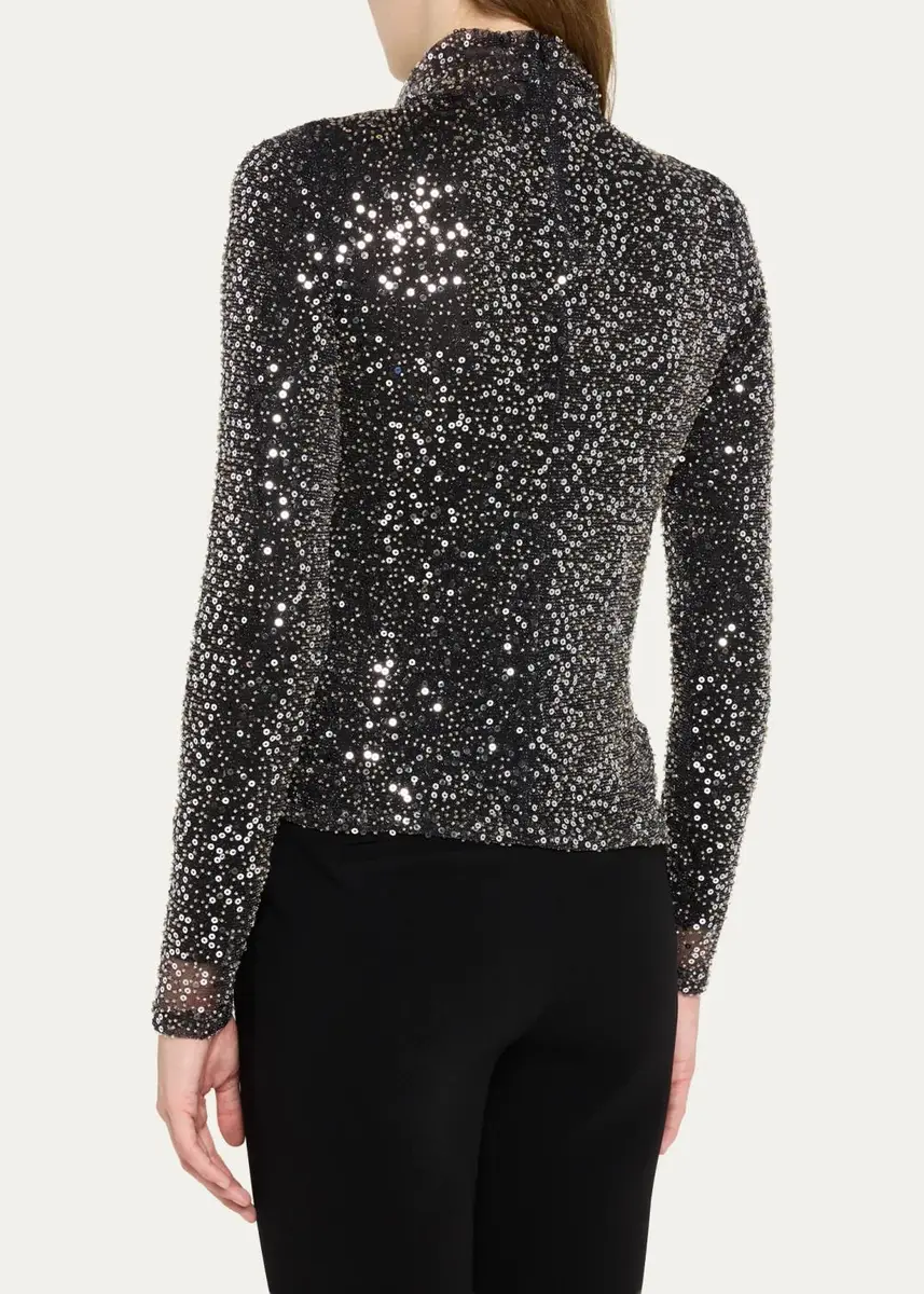 Etoile Isabel Marant Lou Embellished Mesh High-Neck Top | Thumbnail 3