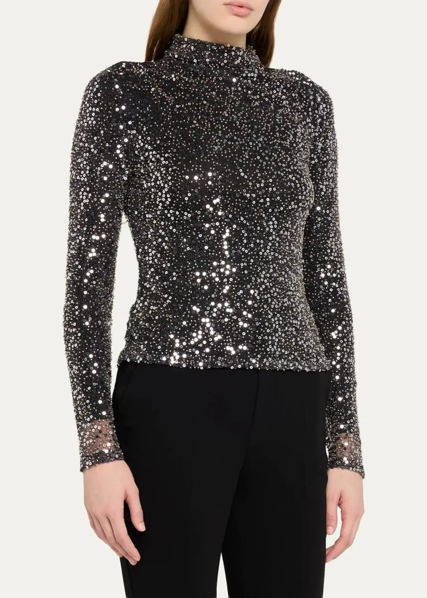 Etoile Isabel Marant Lou Embellished Mesh High-Neck Top | Thumbnail 4