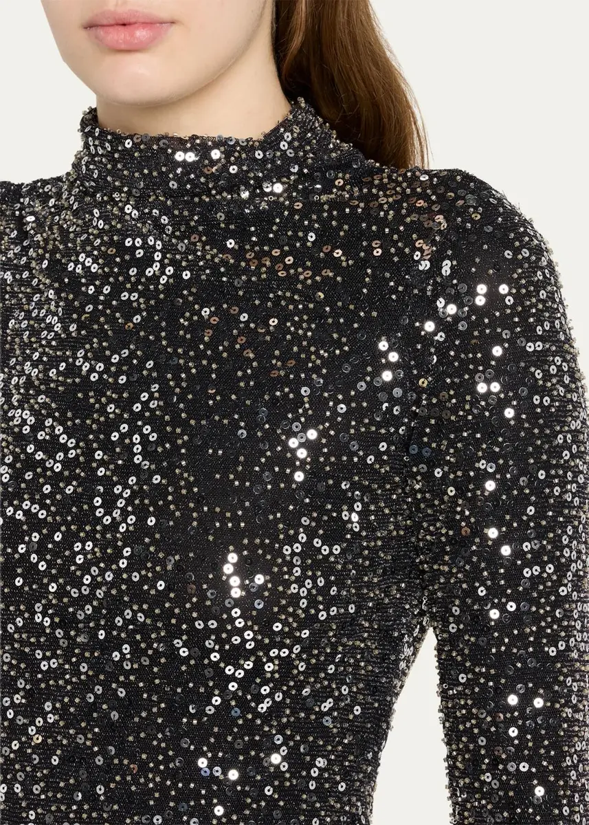 Etoile Isabel Marant Lou Embellished Mesh High-Neck Top | Thumbnail 5