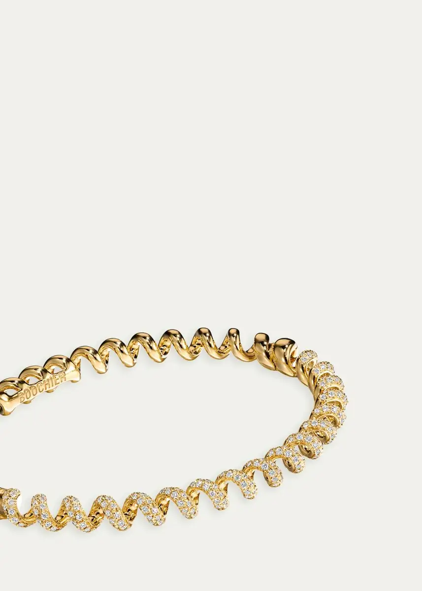 Boochier 18K Yellow Gold Diamond Slinkee Bangle | Thumbnail 4