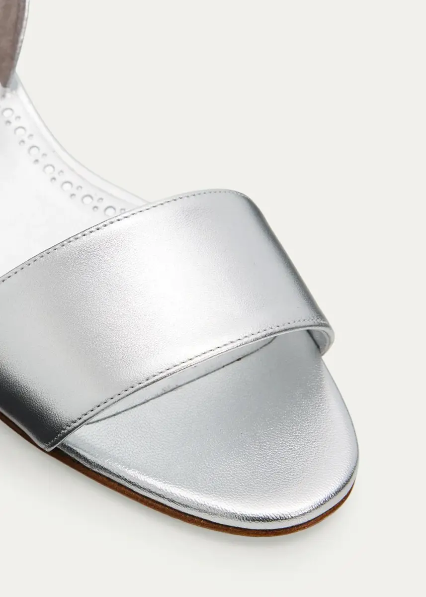 Manolo Blahnik 30mm Patobarnu Metallic Leather Slingback Sandals | Thumbnail 3 Manolo Blahnik 30mm Patobarnu Metallic Leather Slingback Sandals | Thumbnail 3
