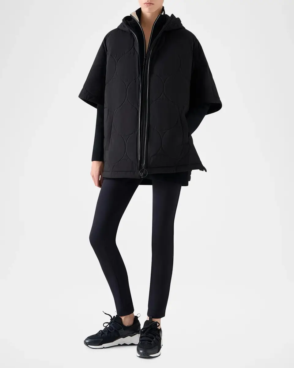 Akris punto Quilted Short-Sleeve Hooded Coat | Thumbnail 2 Akris punto Quilted Short-Sleeve Hooded Coat | Thumbnail 2