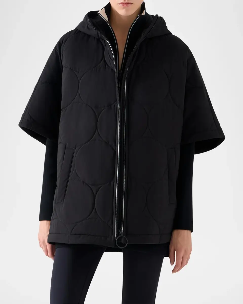 Akris punto Quilted Short-Sleeve Hooded Coat | Thumbnail 4 Akris punto Quilted Short-Sleeve Hooded Coat | Thumbnail 4