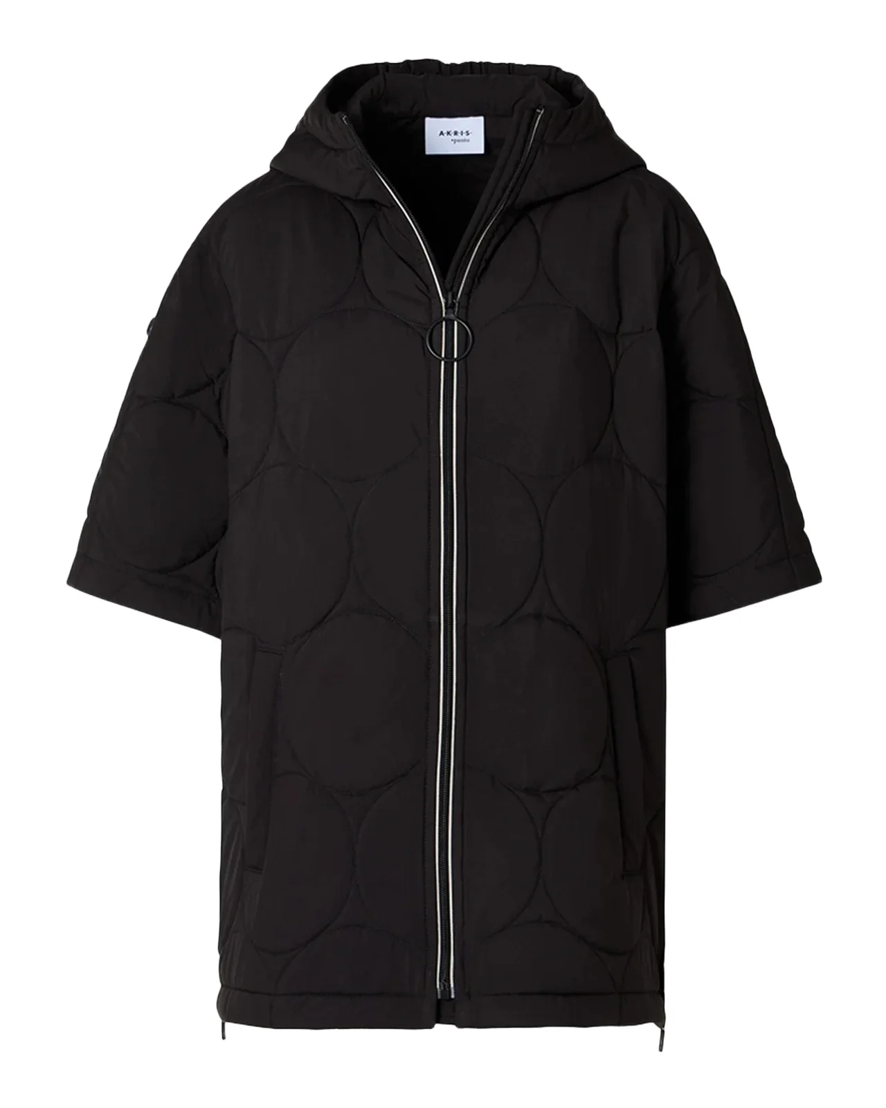 Quilted Short-Sleeve Hooded Coat