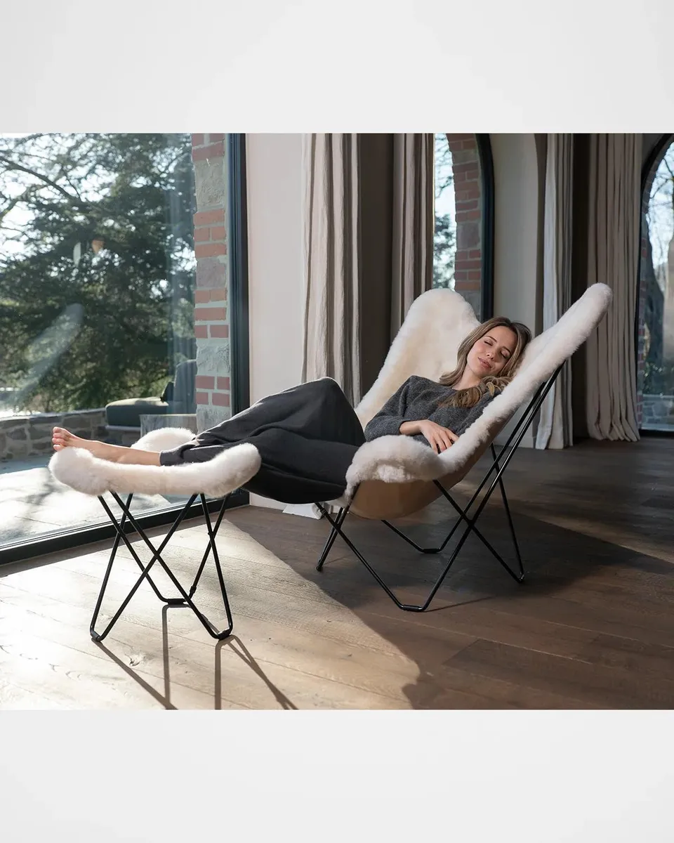 Weich Couture Alpaca Mariposa Alpaca Fur Steel Butterfly Chair | Thumbnail 2 Weich Couture Alpaca Mariposa Alpaca Fur Steel Butterfly Chair | Thumbnail 2
