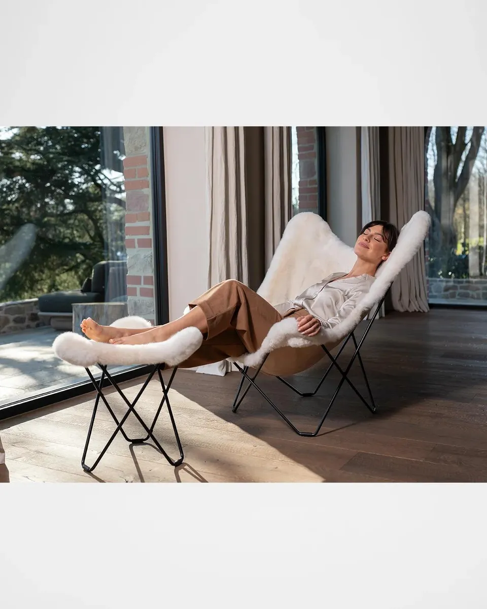 Weich Couture Alpaca Mariposa Alpaca Fur Steel Butterfly Chair | Thumbnail 3 Weich Couture Alpaca Mariposa Alpaca Fur Steel Butterfly Chair | Thumbnail 3